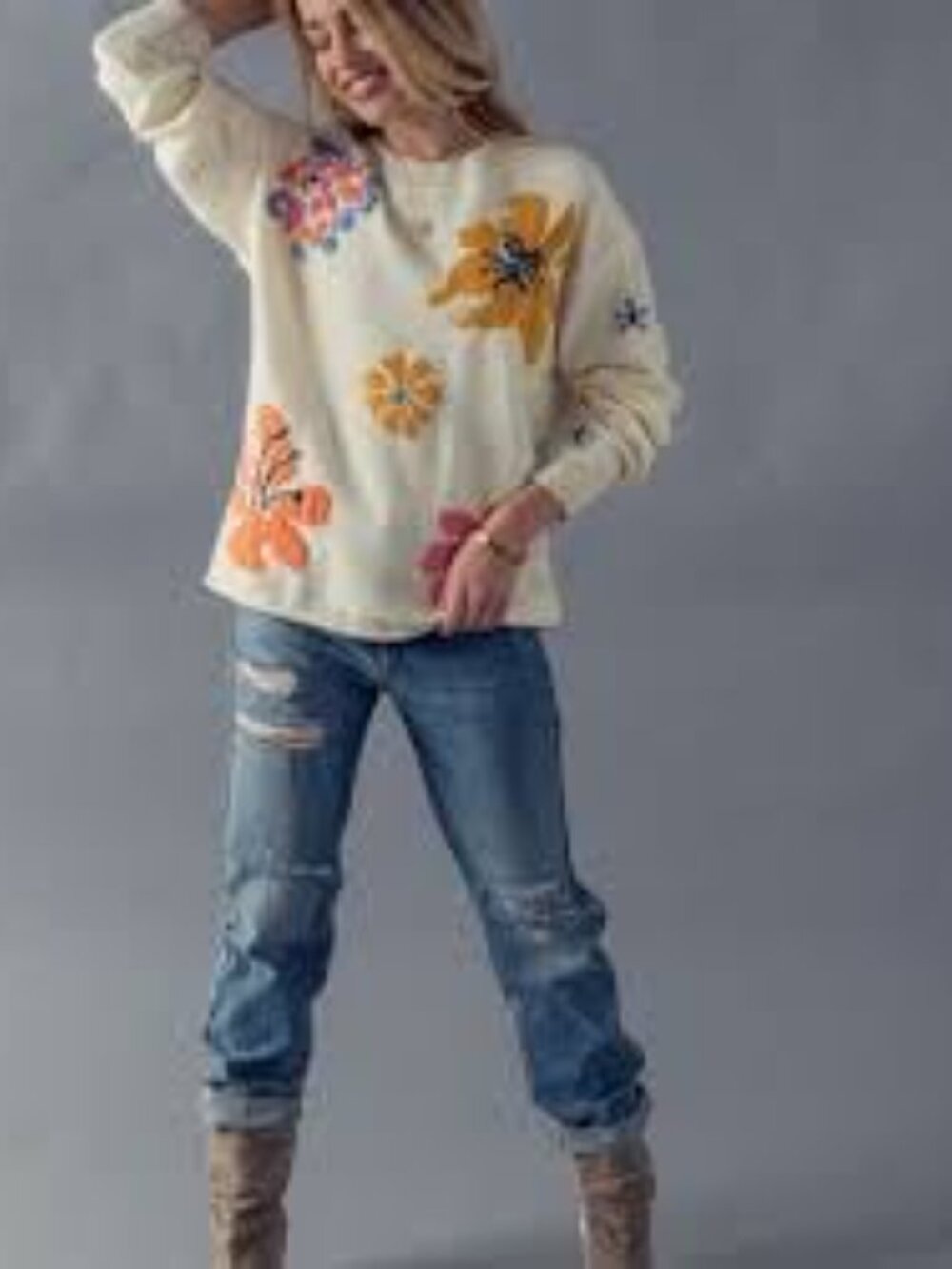 DEBUT - Colorful Crochet Patterned Sweater